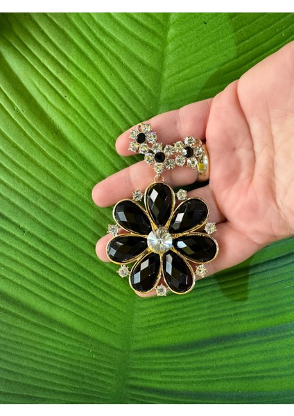 7x5 cm Taşlı Çiçek Kolye Ucu Giyim Aksesuarı