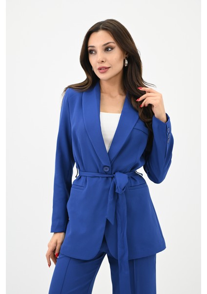 Kadın Kuşaklı Ceket Pantolon Takım 9004-24 fiyatları