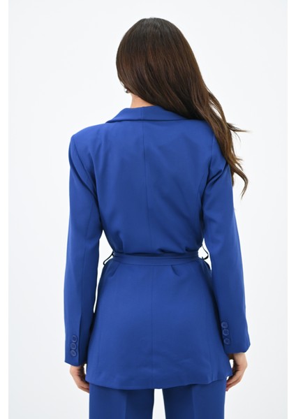 Kadın Kuşaklı Ceket Pantolon Takım 9004-24 modelleri