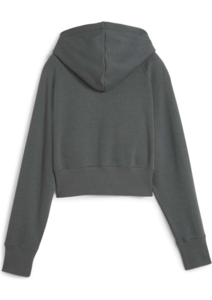 Kadın Mineral Gray Puma Classıcs+ Relaxed Cropped Hoodie Koyu Gri Kadın Sweatshirt fırsatları