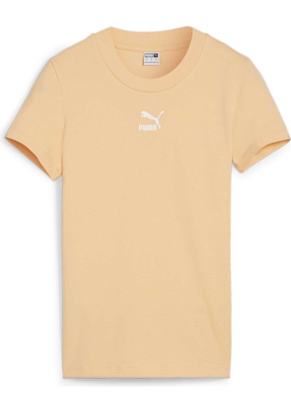 Kadın Peach Fizz Puma Classics Slim Tee Turuncu Kadın T-Shirt