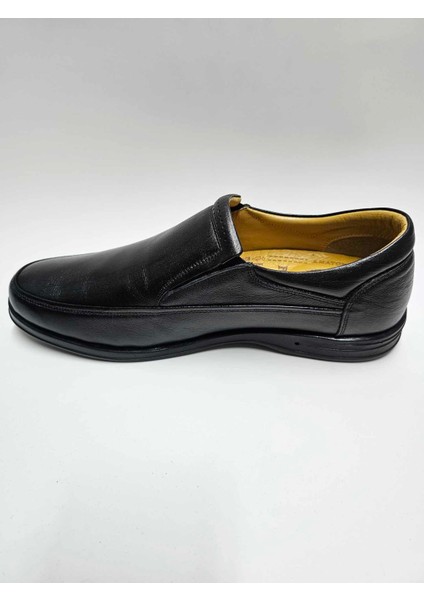 Deri Büyük Numara (45,46,....) Siyah Bağcıksız Erkek Ayakkabı C-89135 modelleri