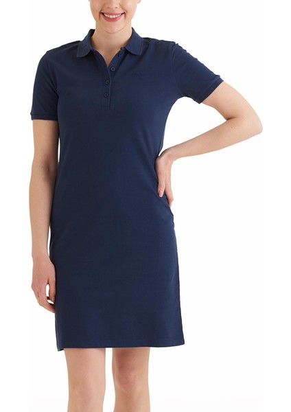 CS0378_466 Csc Basic Polo Dress Lacivert Kadın Kısa Kollu Elbise fırsatları