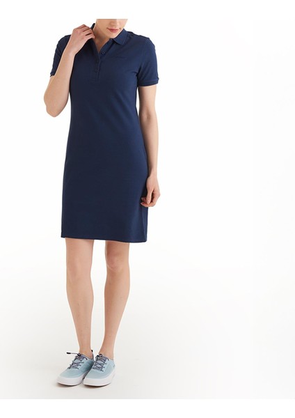 CS0378_466 Csc Basic Polo Dress Lacivert Kadın Kısa Kollu Elbise indirimleri