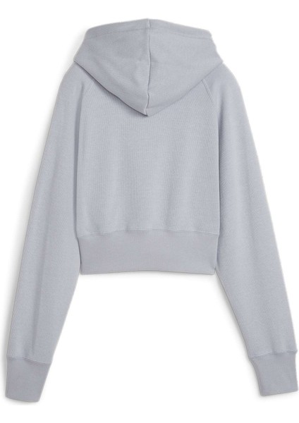 Kadın Gray Fog Puma Classıcs+ Relaxed Cropped Hoodie Gri Kadın Sweatshirt fırsatları