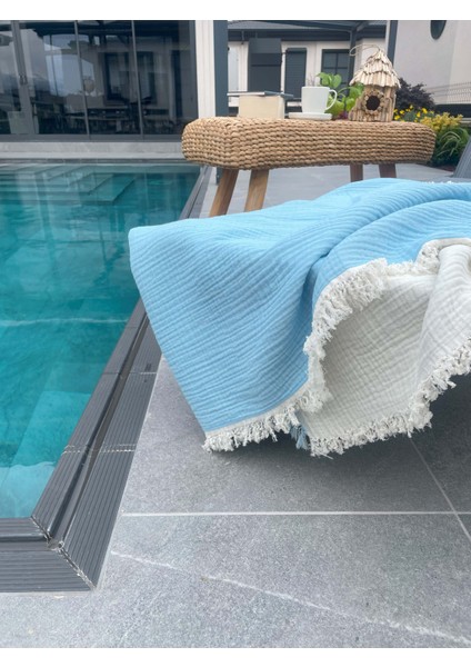 %100 Organik 4 Katlı Müslin Peştamal-Banyo Havlusu-Plaj Havlusu 90*200CM