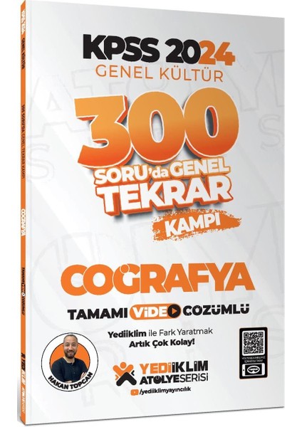 Yediiklim Yayınları 2024 KPSS Genel Kültür Coğrafya 300 Soru'da Tamamı Video Çözümlü Genel Tekrar Kampı