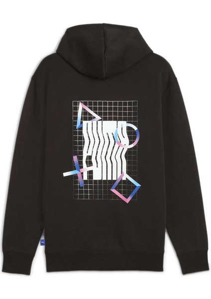 Erkek Puma Black Puma x Playstatıon Graphic Hoodie Dk Siyah Erkek Sweatshirt