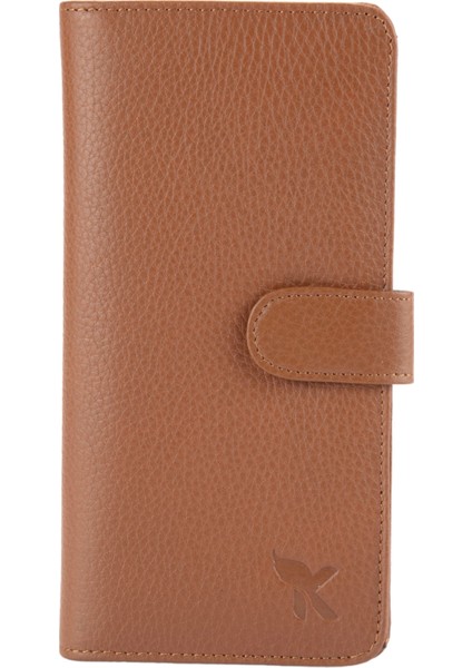 Deri Unısex Patlı Portföy Cüzdan Taba BC489-03
