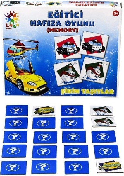 Laço Puzzle LC023 Eğitici Hafıza Oyunu Sevimli Taşıtlar