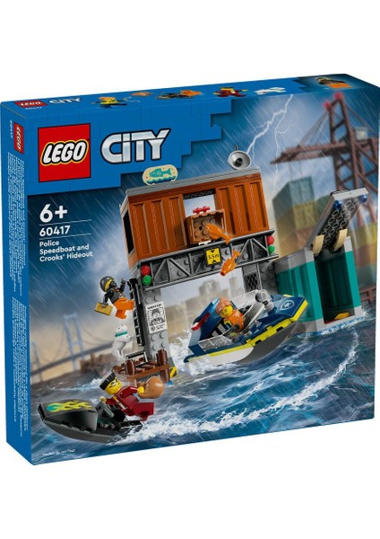 City 60417 Police Speedboat And Crooks' Hideout