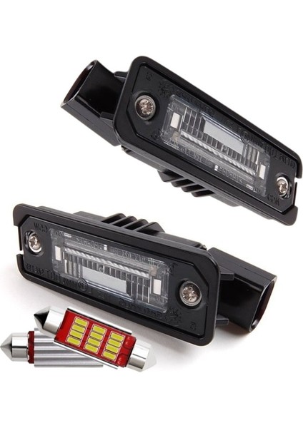 Golf 5 2004-2008 Model Arası Uyumlu Beyaz Işık Plaka Lambası Soğutmalı LED Ampullü Takım