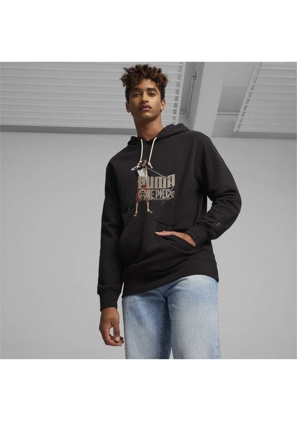 Erkek Puma Black Puma x One Pıece Hoodie Tr Siyah Erkek Sweatshirt