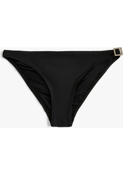 Slip Bikini Altı Taşlı Toka Detaylı Standart Bel Mat Kumaş