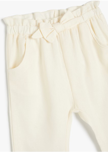 Fiyonklu Pantolon Cep Detaylı Beli Lastikli modelleri