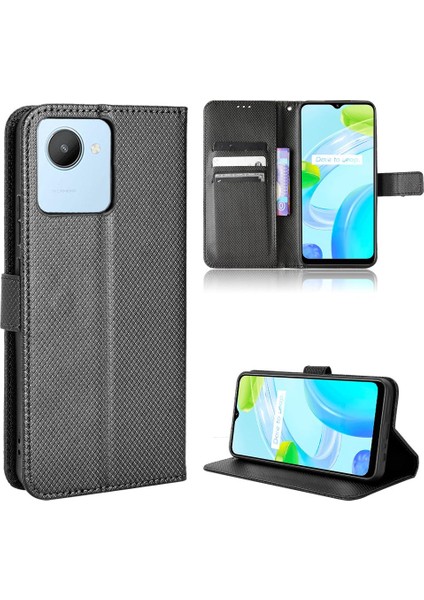 Realme C30 4g Manyetik Cüzdan Kapak Için Kılıf Kickstand Kart Tutucu (Yurt Dışından)