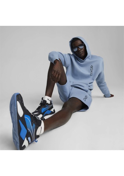 Erkek Zen Blue Puma x Playstatıon Graphic Hoodie Dk Mavi Erkek Sweatshirt