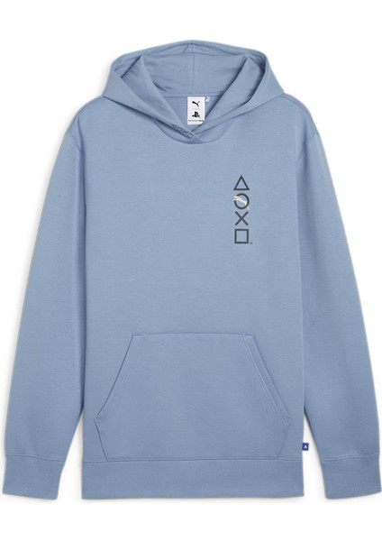 Erkek Zen Blue Puma x Playstatıon Graphic Hoodie Dk Mavi Erkek Sweatshirt