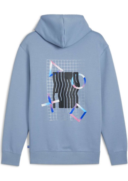 Erkek Zen Blue Puma x Playstatıon Graphic Hoodie Dk Mavi Erkek Sweatshirt