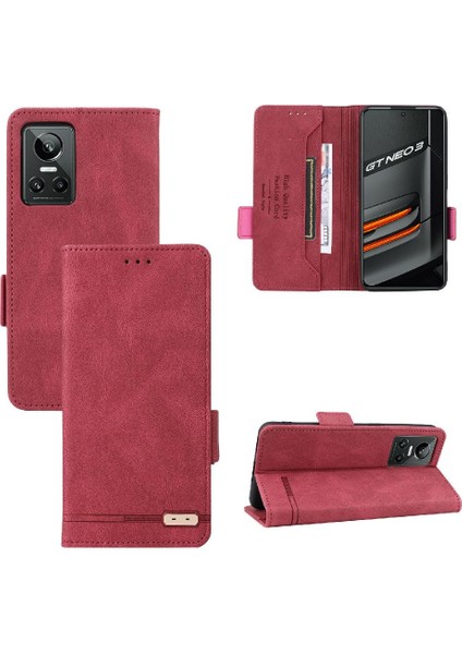 Kart ile Realme Gt Neo3 Kart Ekleme Deri Folio Flip Case Için Kılıf (Yurt Dışından)