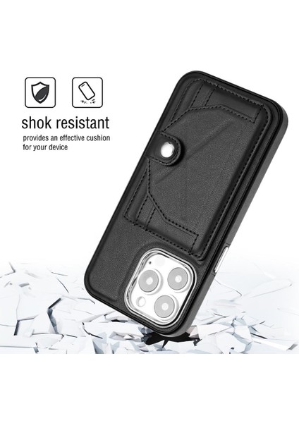 IPhone 15 Için Kılıf Pro Max Kart Tutucu Premium Pu Deri Kickstand Kapak (Yurt Dışından)