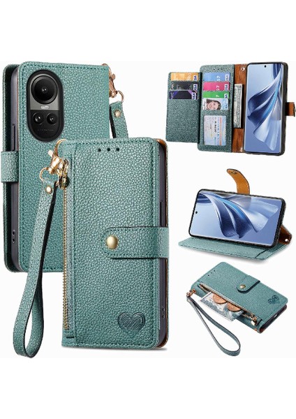Oppo Oppo 10 Kordon Deri Çanta Aşk Fermuar Cüzdan Için Kılıf (Yurt Dışından)