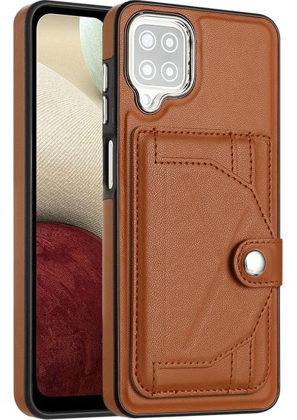 Samsung Galaxy A12 5g Kart Tutucu Premium Pu Deri Kickstand (Yurt Dışından)