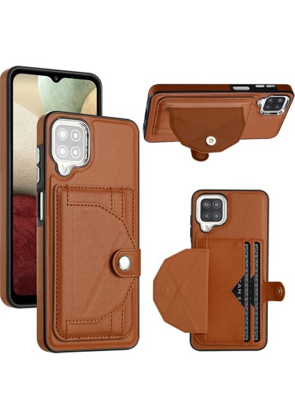Samsung Galaxy A12 5g Kart Tutucu Premium Pu Deri Kickstand (Yurt Dışından)