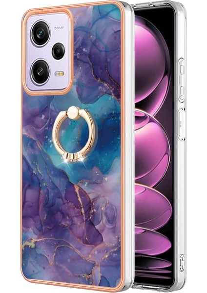 Xiaomi Poco X5 Pro 5g Için Kılıf 360 &deg; Dönebilir Halka Mermer Darbeye Tpu (Yurt Dışından)