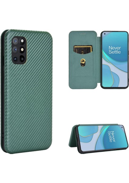 Oneplus 8t Için Kılıf Tam Koruma Deri Folio Flip Case Kart Karbon (Yurt Dışından)
