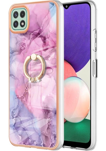 Samsung Galaxy A22 5g Tampon 360 &deg; Dönebilir Halka Mermer Tpu Için Kılıf (Yurt Dışından)