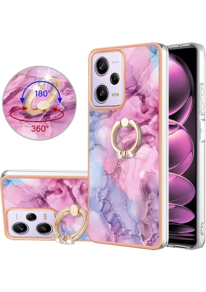 Xiaomi Poco X5 Pro 5g Için Kılıf 360 &deg; Dönebilir Halka Mermer Darbeye Tpu (Yurt Dışından)