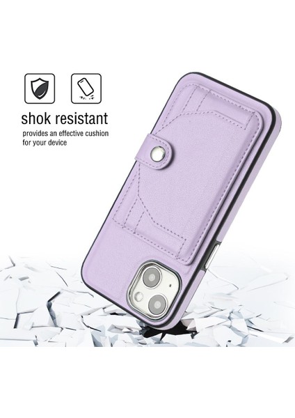 IPhone 15 Için Kılıf Artı Kart Tutucu Kickstand Koruyucu Kapak Premium Pu (Yurt Dışından)