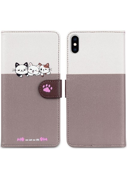 Iphone Xs Max Flip Kapak Darbeye Deri Kılıf Cüzdan Basit (Yurt Dışından)