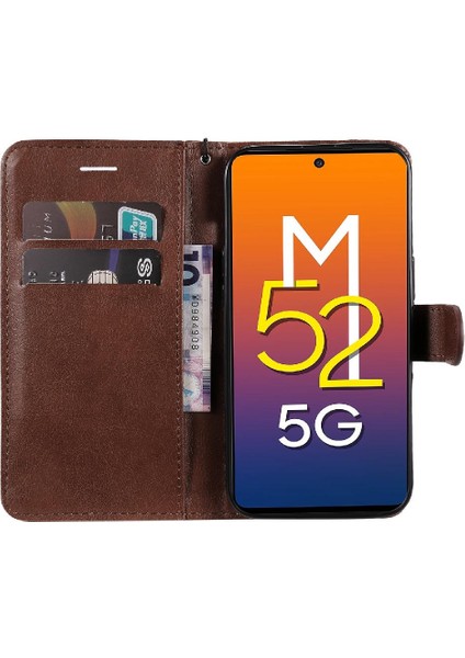 Samsung Galaxy M52 5g Için Flip Case Kart Yuvası ile Yüksek Kaliteli Deri (Yurt Dışından) fırsatları