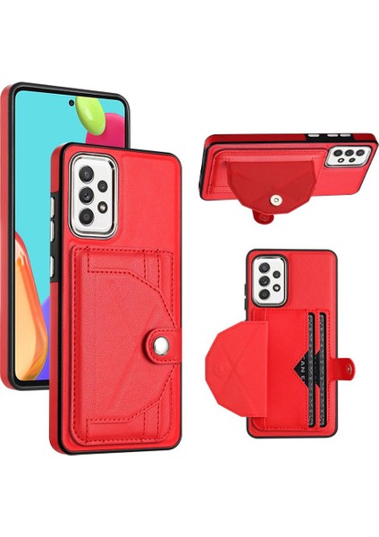 Samsung Galaxy A52S 5g Kart Tutucu Premium Pu Deri Kickstand (Yurt Dışından)