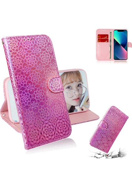 IPhone 15 Artı Glitter Renkli Premium Pu Deri Cüzdan Kılıf (Yurt Dışından)