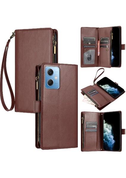 Xiaomi Poco X5 5g Için Kılıf Çanta Kapak Pu Deri Kart Yuvaları Folio Kapak (Yurt Dışından)