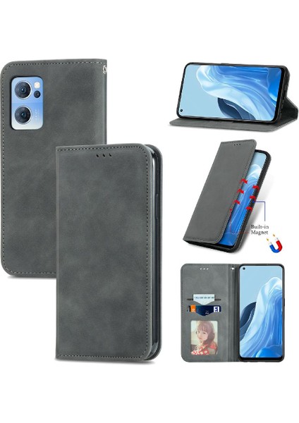 Oppo Oppo 7 5g Için Basit Iş Kordon Cüzdan Deri Kılıf (Yurt Dışından)