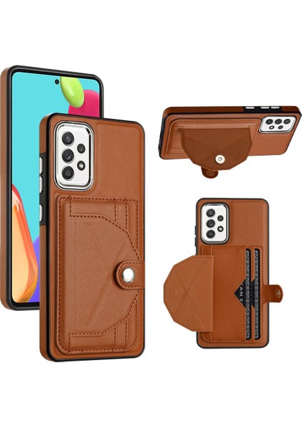 Samsung Galaxy A52S 5g Kart Tutucu Premium Pu Deri Kickstand (Yurt Dışından)
