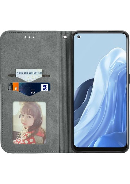 Oppo Oppo 7 5g Için Basit Iş Kordon Cüzdan Deri Kılıf (Yurt Dışından)