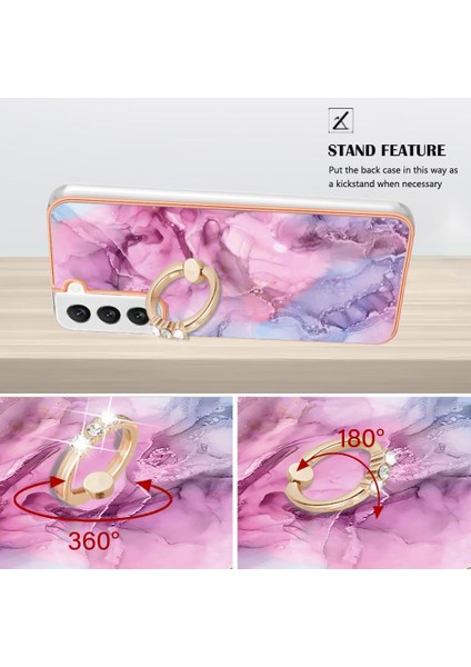 Samsung Galaxy S22 5g Tampon 360 &deg; Dönebilir Halka Mermer Tpu Için Kılıf (Yurt Dışından)