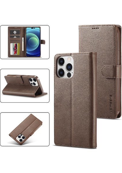 Iphone 14 Için Kılıf Pro Max Kart Yuvaları Cüzdan Tutucu ile Buzağı Doku (Yurt Dışından)