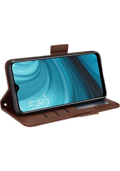 Oppo A7 Için KILIF/A5S/A12 Kart Yuvaları Tutucu Manyetik Cüzdan Pu Deri Yan (Yurt Dışından)