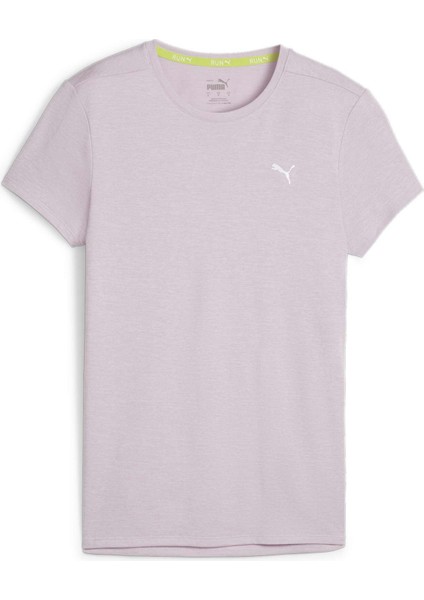 Kadın Grape Mist Heather Puma Run Favorıte Heather Ss Tee W Lila Kadın T-Shirt
