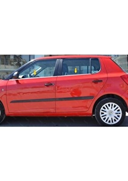 Skoda Fabia Mk2 Krom Cam Çıtası 4 Prç. 2008 Ve Üzeri P. Çelik