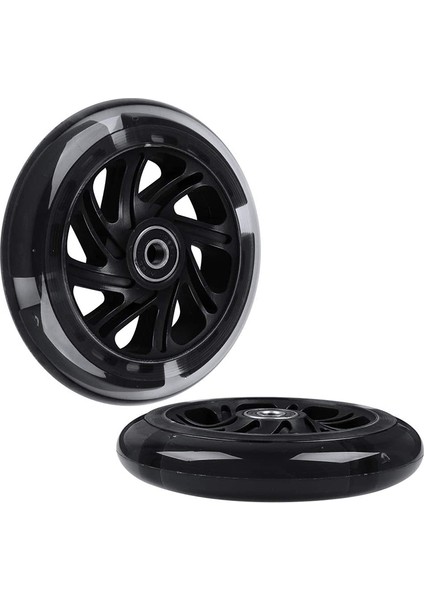 1 Çift 120MM Çocuk Scooter'ı LED Işıkları Yanıp Sönen Tekerlekler Rulmanlar ile Ön/arka LED Yanıp Sönen Scooter Tekerlekleri, Siyah (Yurt Dışından) modelleri