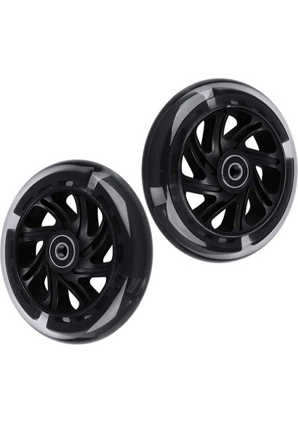 1 Çift 120MM Çocuk Scooter'ı LED Işıkları Yanıp Sönen Tekerlekler Rulmanlar ile Ön/arka LED Yanıp Sönen Scooter Tekerlekleri, Siyah (Yurt Dışından) fırsatları