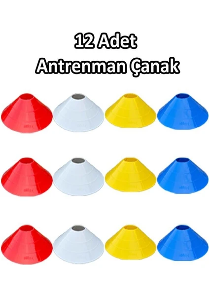 12LI Antrenman Çanağı Set 4 Renk Idman Çanağı