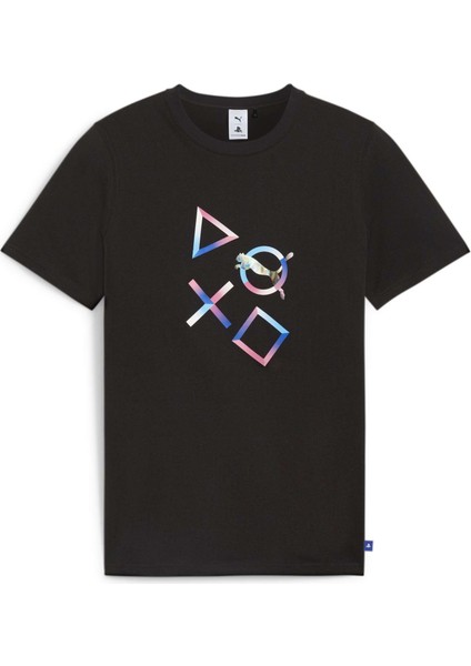 Erkek Puma Black Puma x Playstatıon Graphic Tee Siyah Erkek T-Shirt